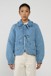 Heidi Quilted Denim Jacket in Rodeo