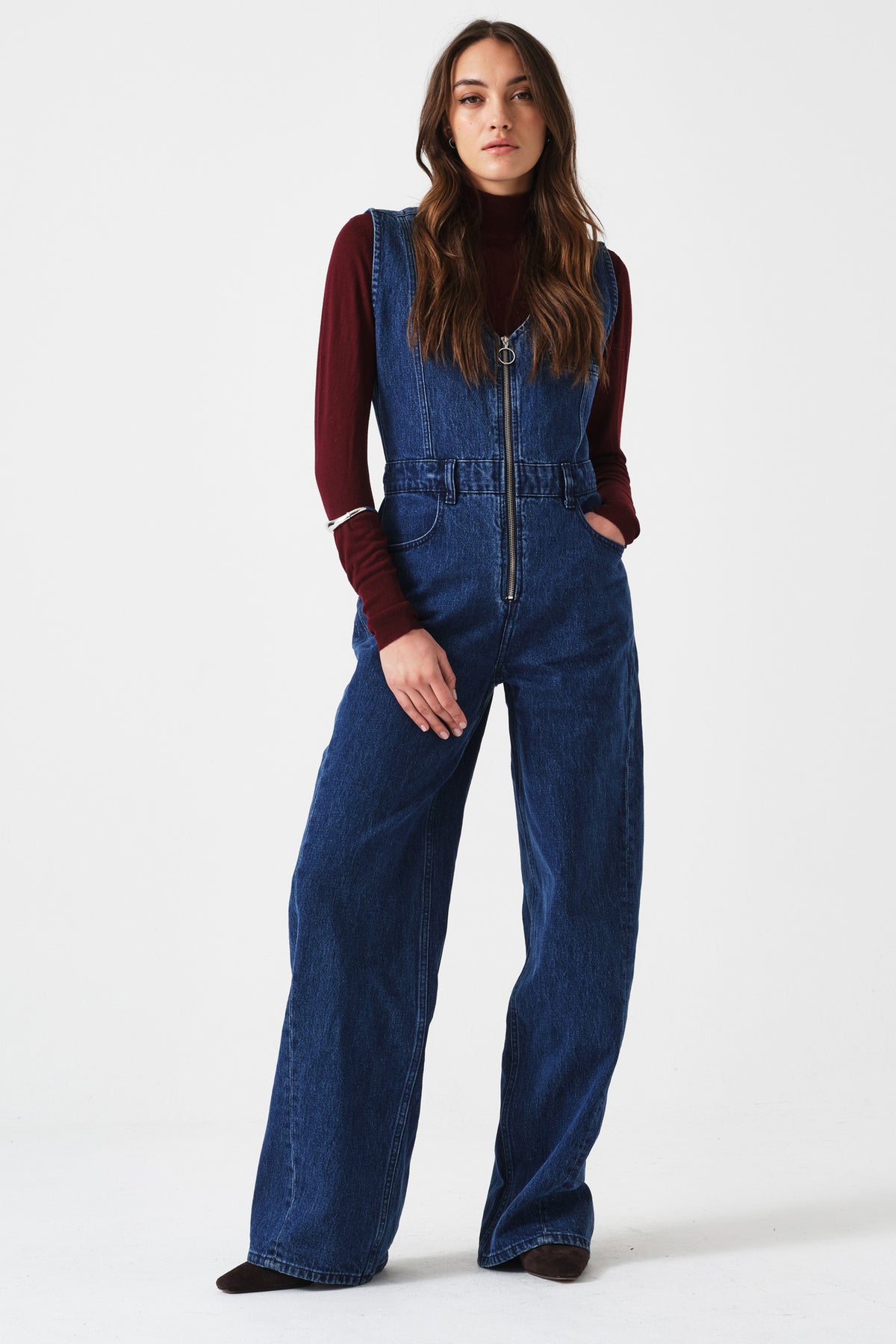 Martha Denim Jumpsuit in Idaho - seventy + mochi