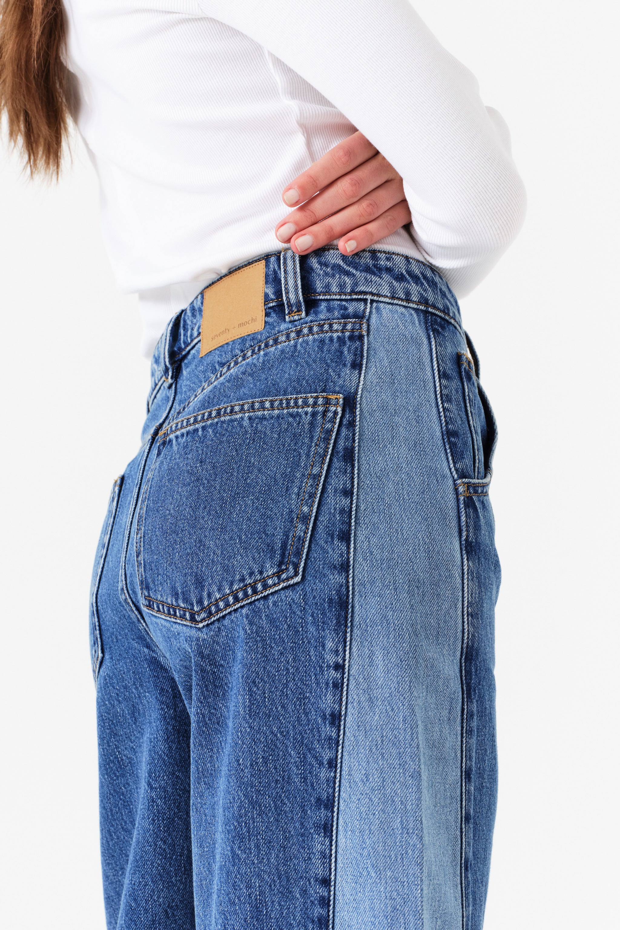 Nina Barrel Leg Jean Two Tone in Phoenix