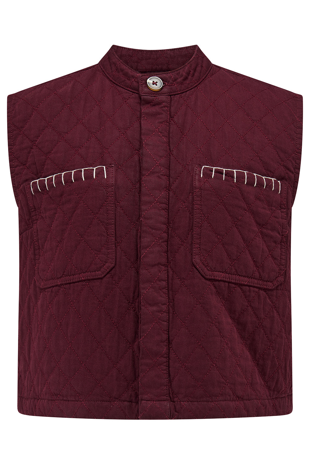 Quilted Pablo Vest in Mulberry