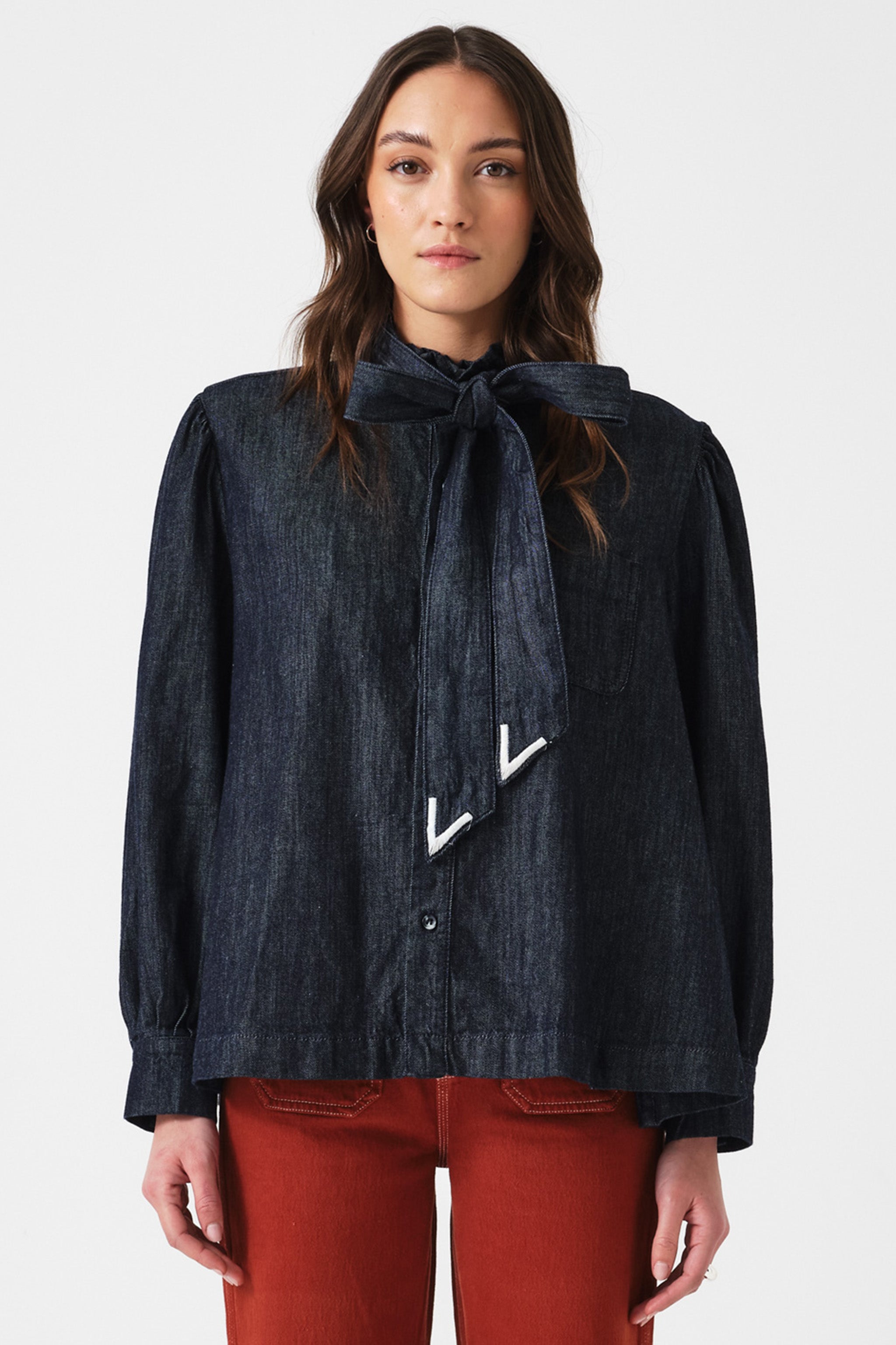 Poet Blouse in Pacific Blue