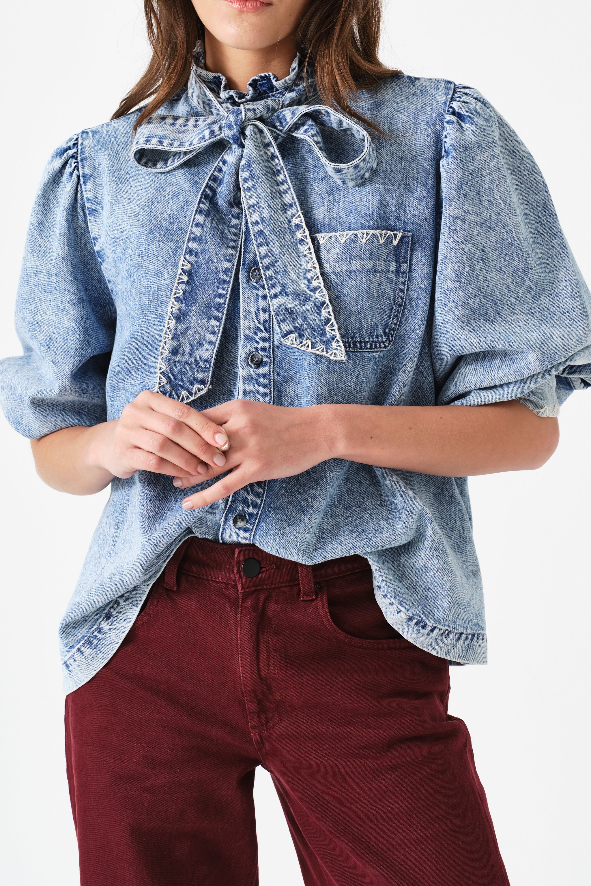 Poet Blouse in Pacific Blue