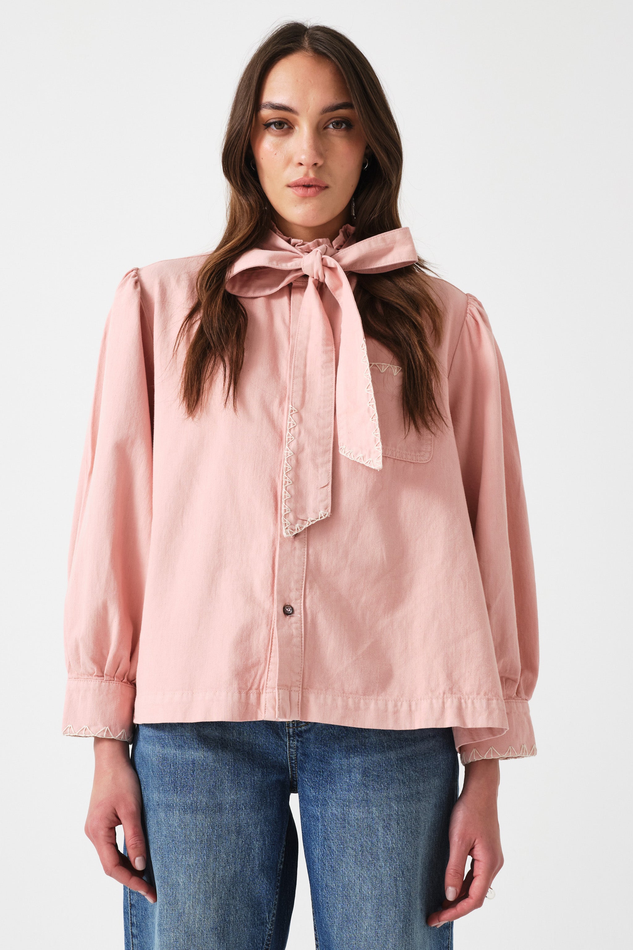 Poet Blouse in Peony Pink