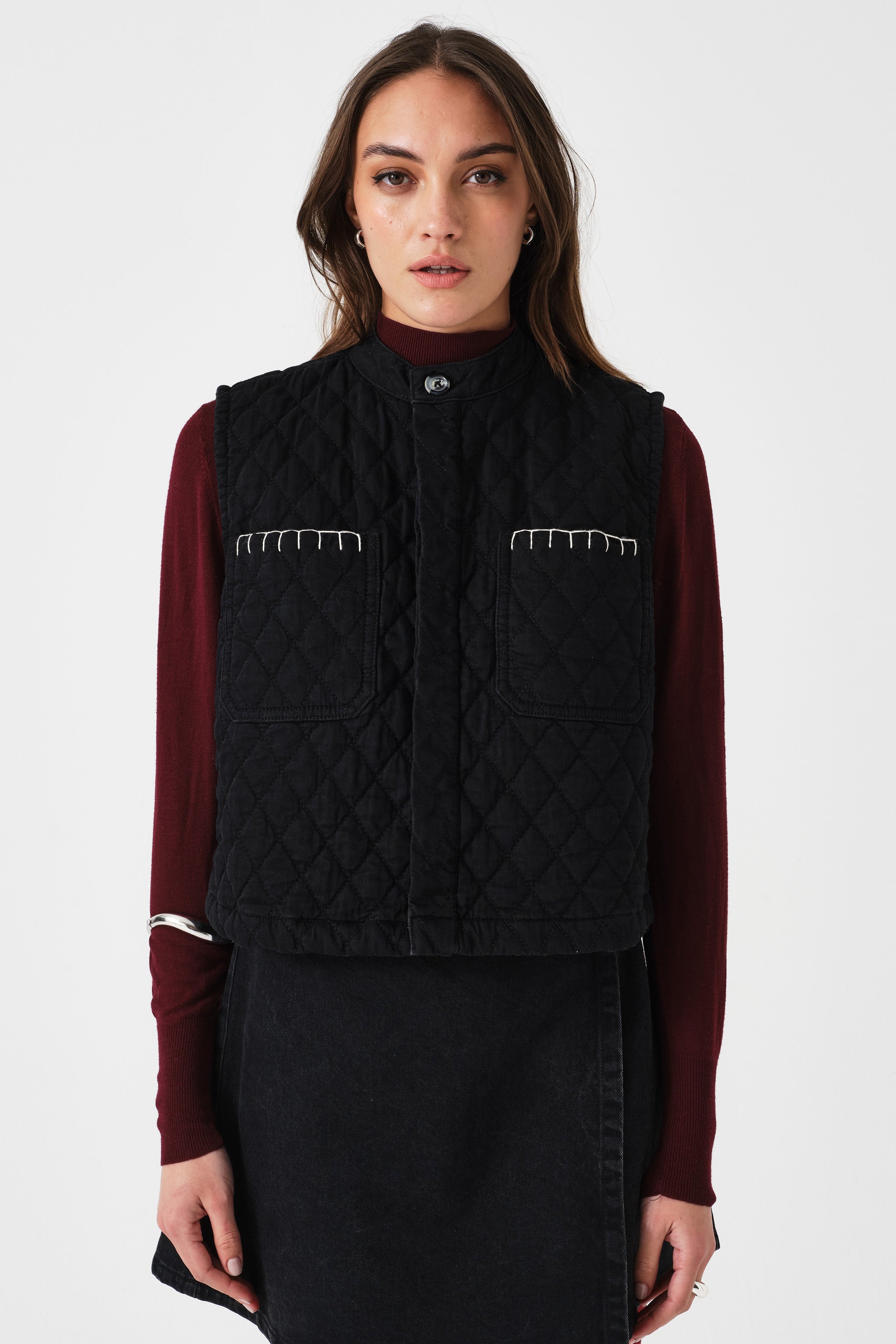 Quilted Pablo Vest in Black