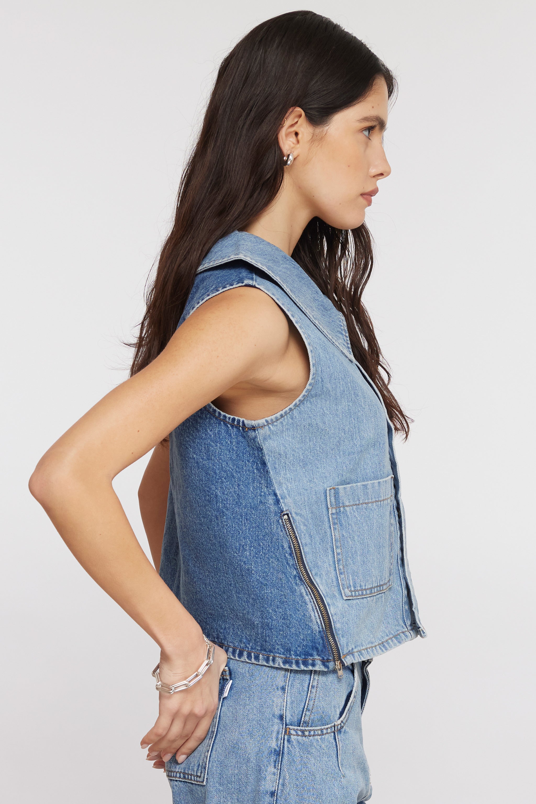 Zuri Vest In Two Tone - seventy + mochi