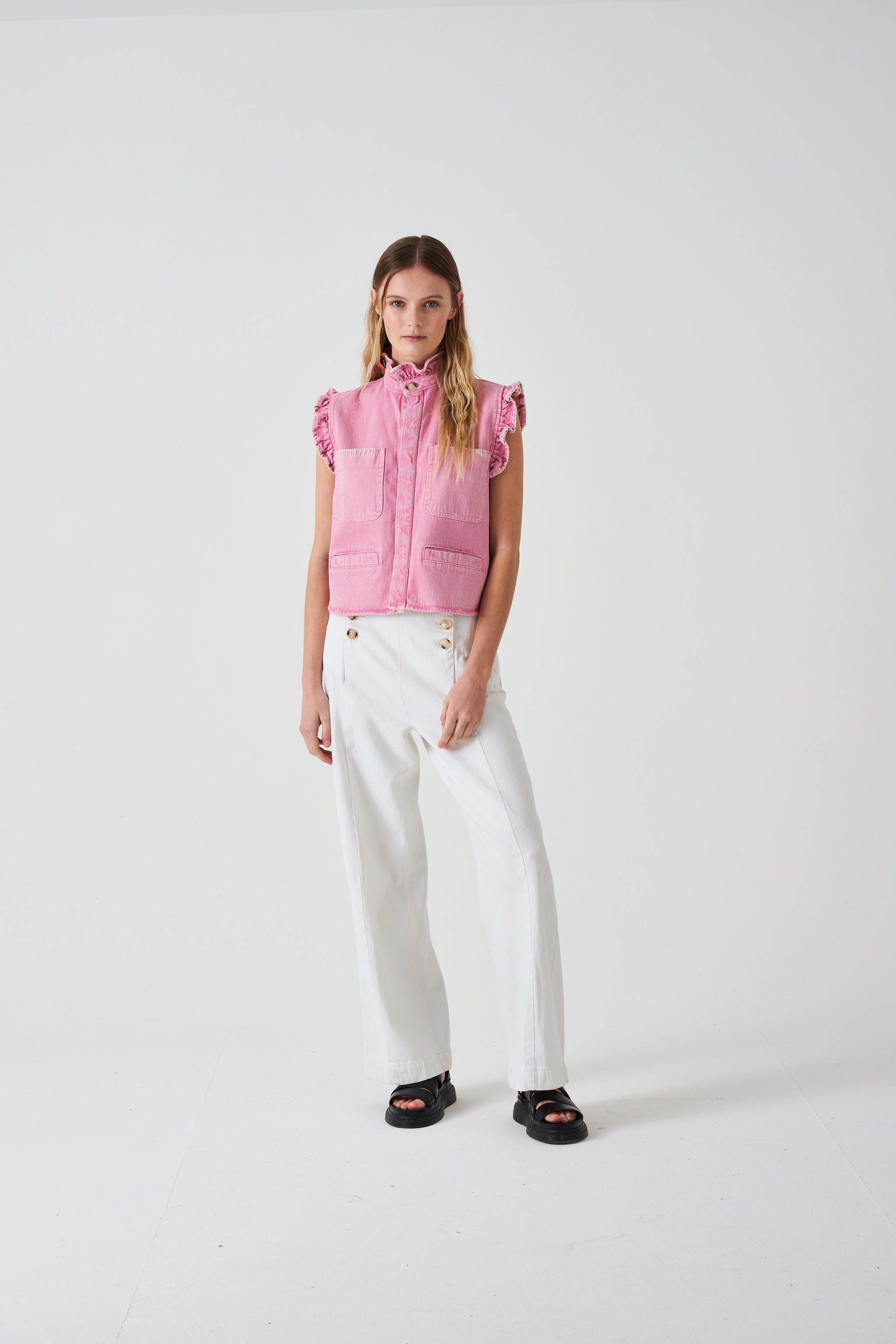Marie Sailor Jean in White Denim - seventy + mochi
